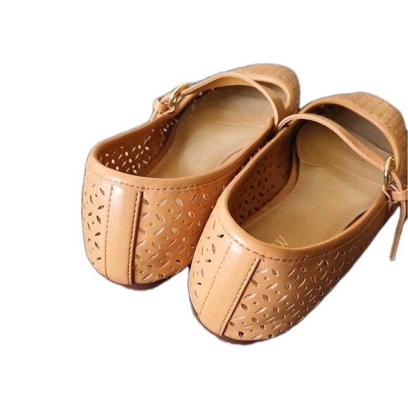 J.Crew Womens 10.5 Tan Perferated Mary Jane Ballet Flats Classic Cottagecore - Picture 5 of 6